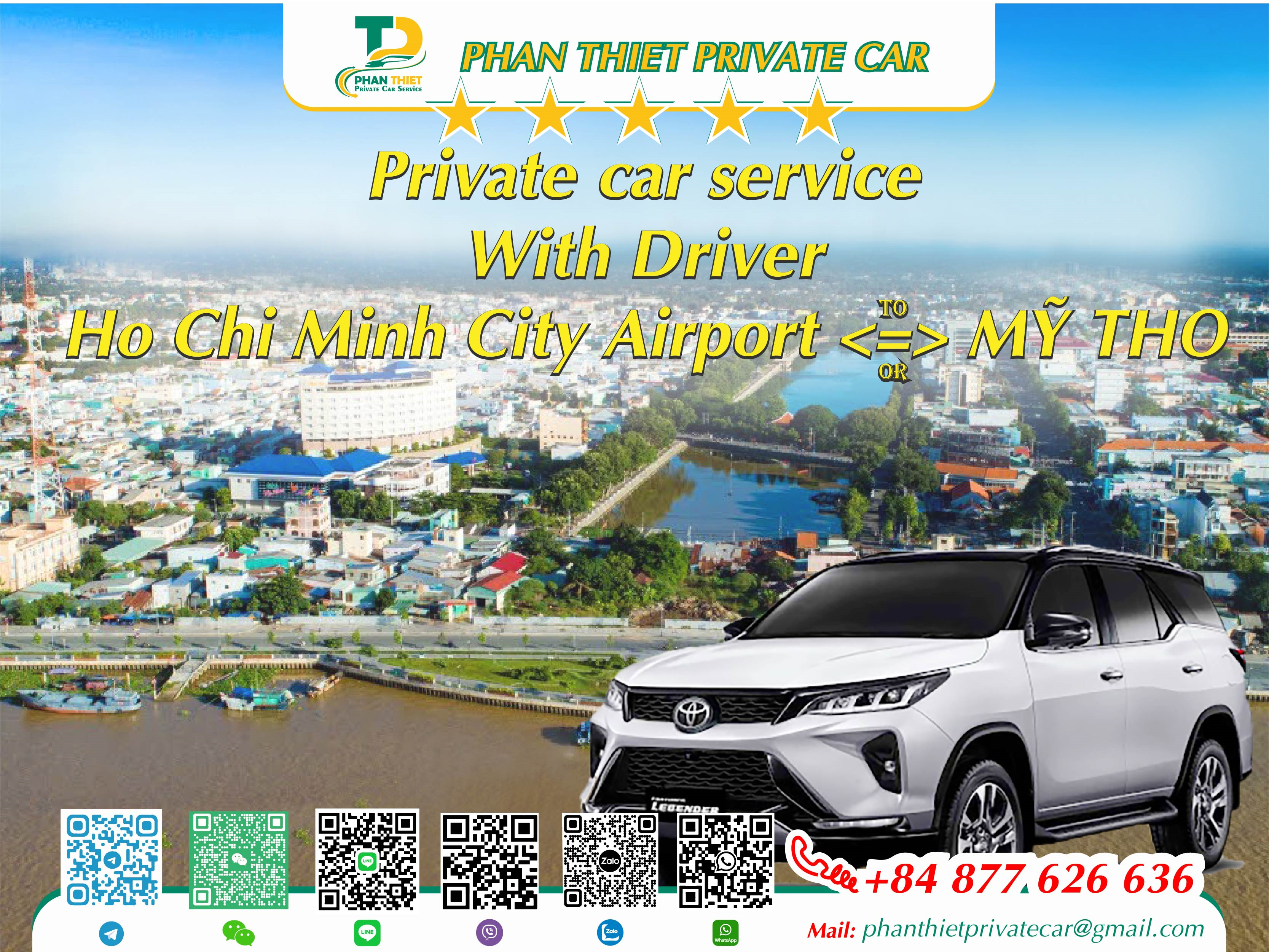 Car rental Ho Chi Minh City <=> My Tho (private car with driver)